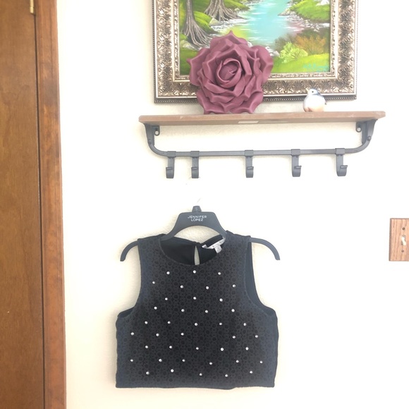 Lauren Conrad Crop Top w/ Diamonds - Picture 1 of 3